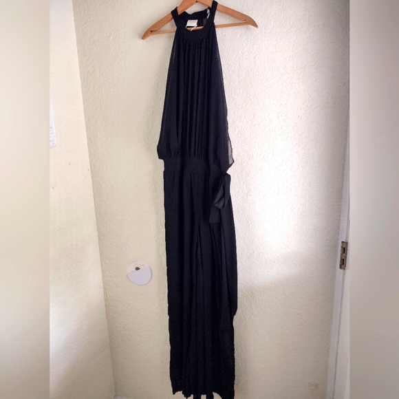 Silk & Salt Black Flowy Jumpsuit With Side Tie - Picture 8 of 16
